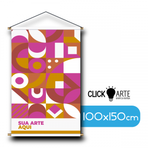 BANNER 100x150 Lona Front Light 440g Banner de lona 4x0 Brilho Madeira e cordinha Impressão frente
