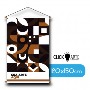 BANNER 120x150 Lona Front Light 440g Banner de lona 4x0 Brilho Madeira e cordinha Impressão frente