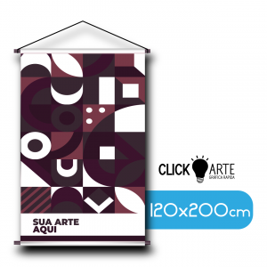 BANNER 120x200 Lona Front Light 440g Banner de lona 4x0 Brilho Madeira e cordinha Impressão frente