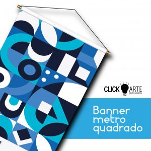 BANNER METRO QUADRADO Lona Front Light 440g Banner de lona 4x0 Brilho Madeira e cordinha Impressão frente