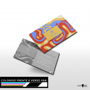 Cartão de visita Couchê 250g 9x5cm Colorido Frente Com Verso Preto e Branco Verniz Brilho Frente  
